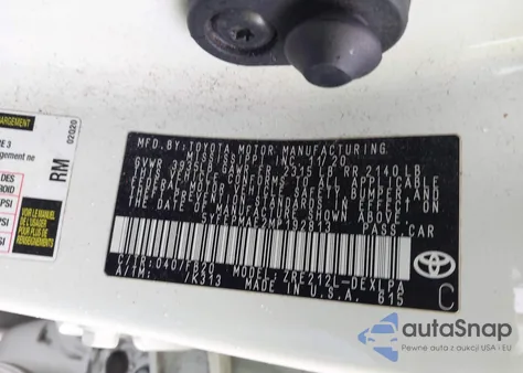 2021 Toyota Corolla Le from USA, damaged, VIN 5YFEPMAE2MP192813